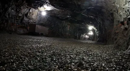 A tunnel in an underground coal mine.
