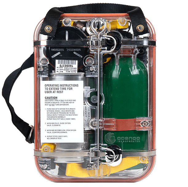 Front view of the EBA 6.5 emergency breathing apparatus.